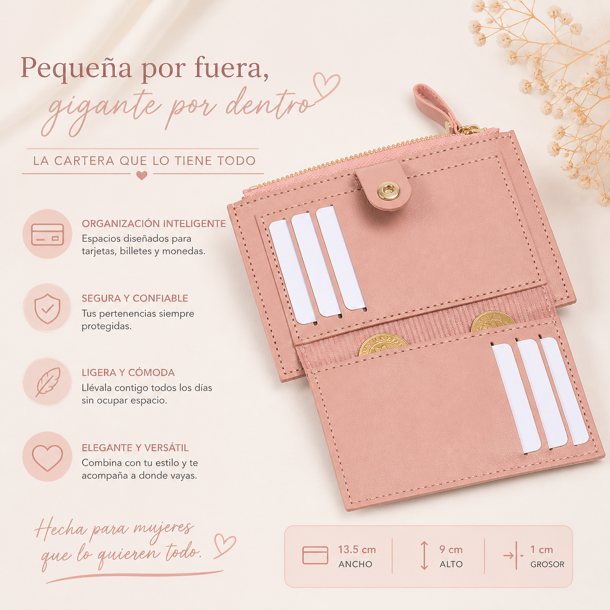 Tarjetero compacto para mujer | by Chusora™
